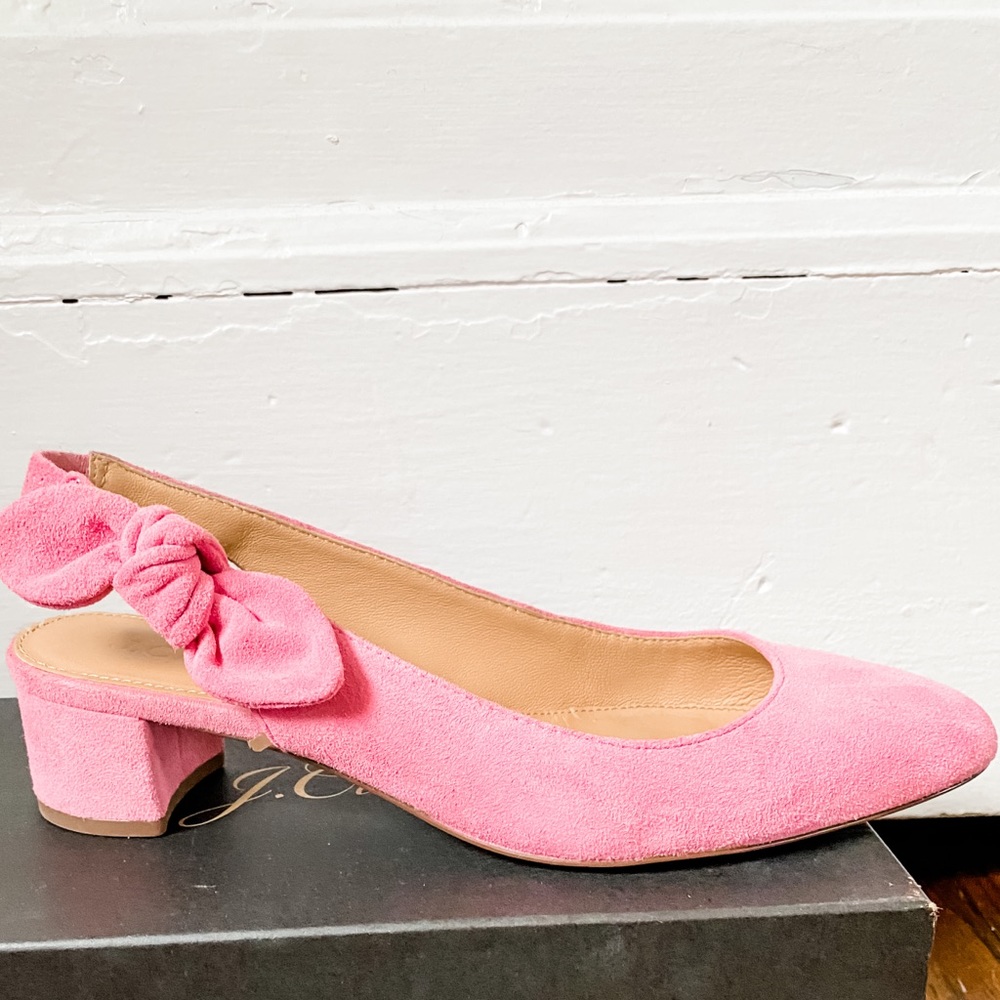 J.Crew Bow Slingback Block Heels 7